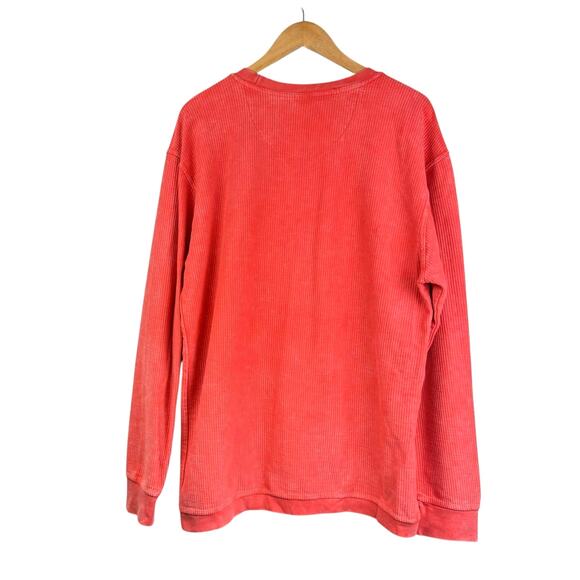 Oklahoma State Orange Corded Long Sleeve Thumbhole Crewneck Pullover Thick Shirt - Picture 2 of 8